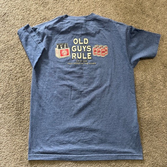 Old Guys Rule T-Shirt Mens Blue‎ Six of One Graphic Tee - Picture 4 of 4
